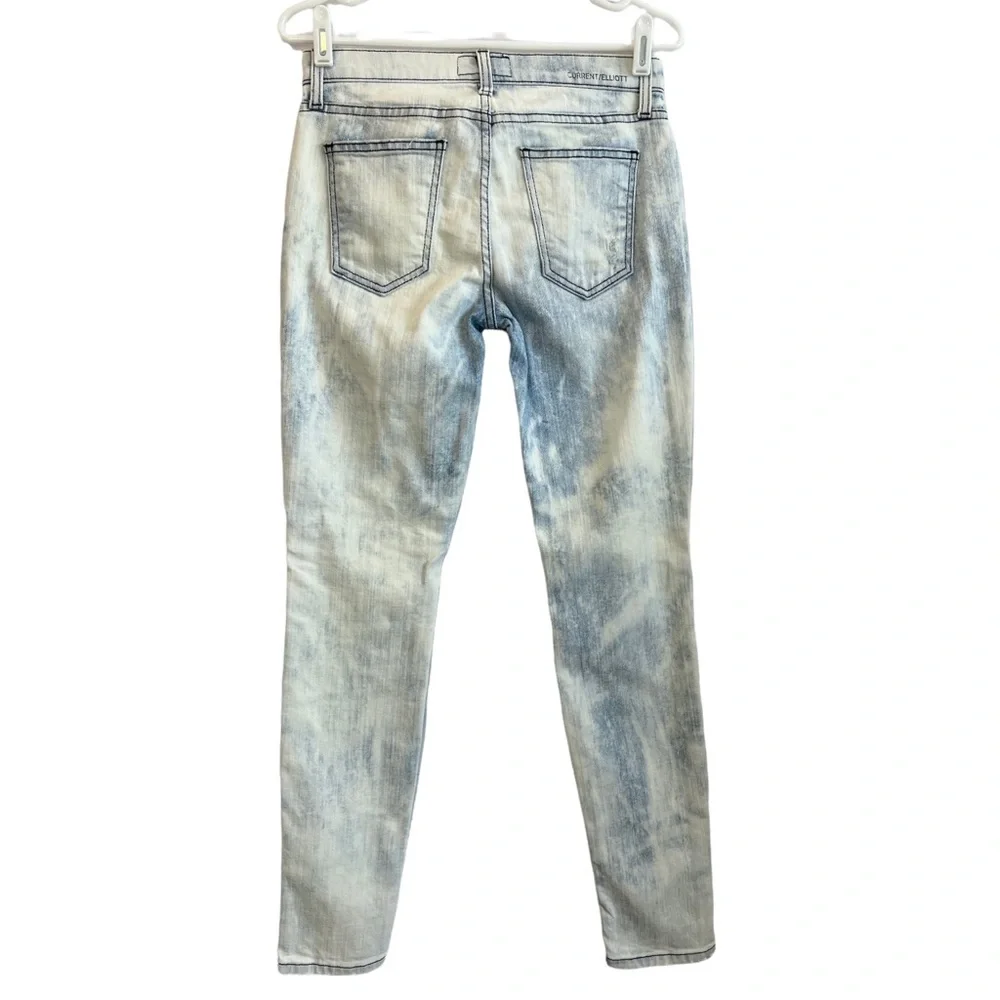 Current/Elliot The Ankle Skinny Cheville City Bleach Destroy Jeans Size 26 - Picture 4 of 16